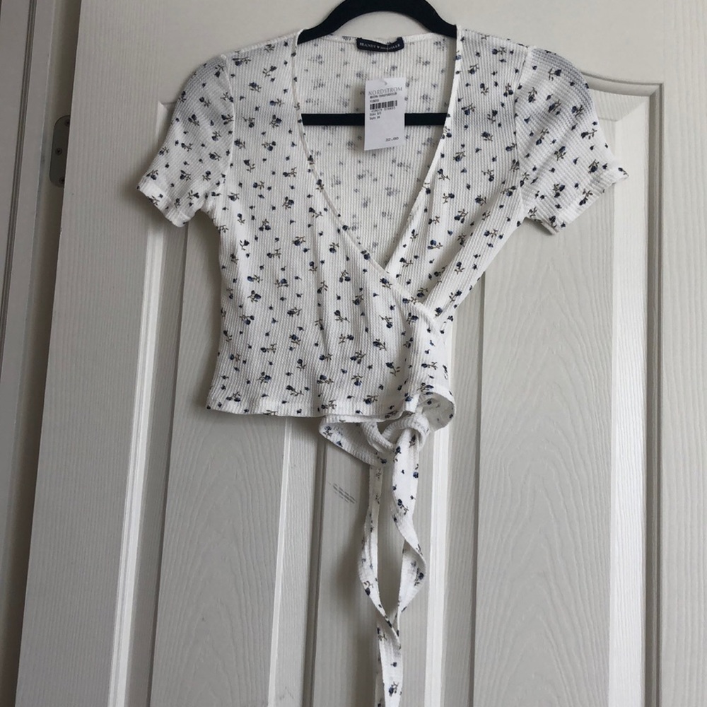 White Floral Crop Top